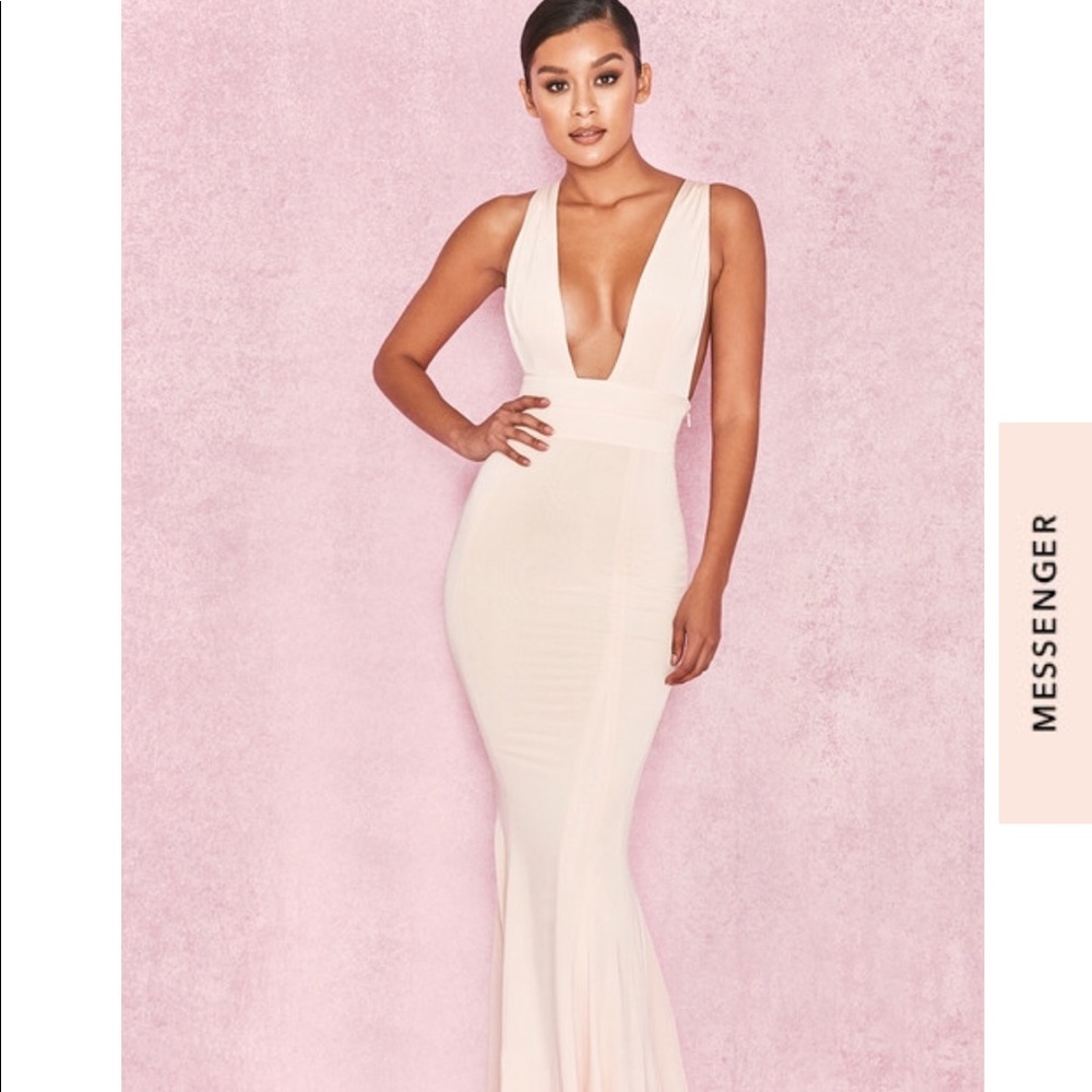 'MIACOVA' Peach Silky Dress House of CB Small 209$